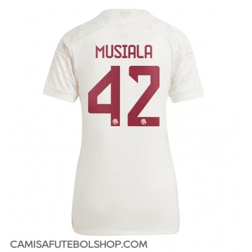 Camisa de time de futebol Bayern Munich Jamal Musiala #42 Replicas 3º Equipamento Feminina 2023-24 Manga Curta